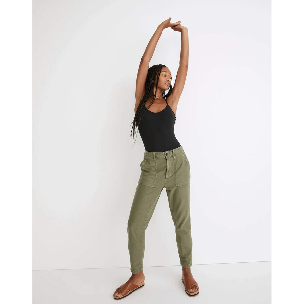 Madewell Utility Fatigue Pants Olive Green High Rise Casual 26/2 Dried Clover‎
